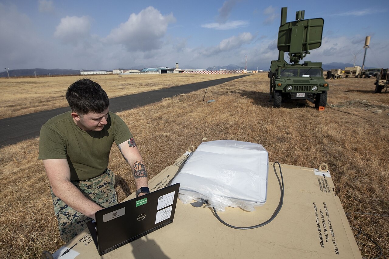 File photo: File photo: A U.S. Marine checks communications equipment associated with a Starshield satellite at Marine Corps Air Station Iwakuni, Japan. Illustrative context; not a photograph of the reported event.